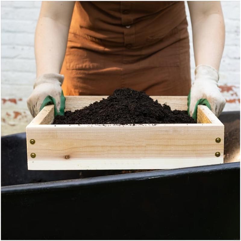 Садовое сито для земли Многофункциональное ручное сито для гравия Просеиватель для компостной земли Деревянное сито для почвы Ручная очистка от камней China Mainland
