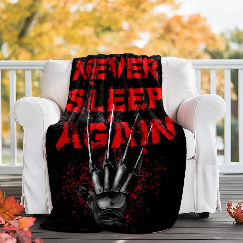 Coperta stampata a tema horror di Halloween - Perfetta per divano, letto, viaggi e uso all'aperto | Lavabile in lavatrice, accogliente e resistente.