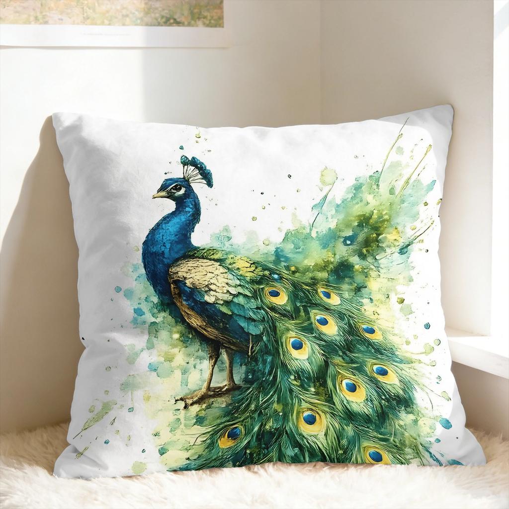 Peacock Feather Printing Pillow Case Fashion Pillow Cover Comfy Pillowcases For Sofa Couch Bed Living Room