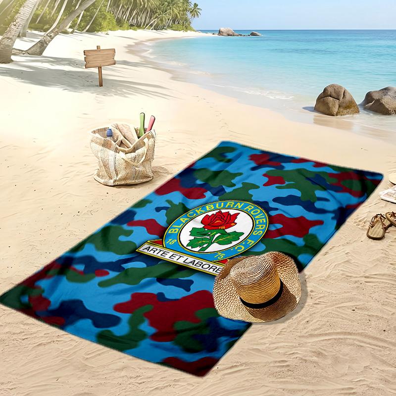 Telo Mare con Stampa Calcio Blackburn Rovers, Telo Grande Morbido Asciugatura Rapida per Spiaggia Campeggio Nuoto