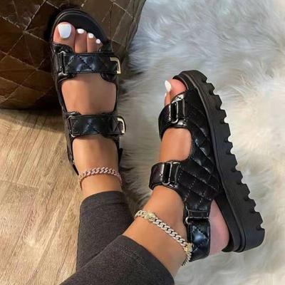 Yazlık Platform Kadın Sandaletleri Siyah Günlük Dış Mekan Moda Rahat Günlük Bayan Sandaletleri Yüksek Kaliteli Plaj Ayakkabıları