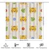 Adorable Animal Print Shower Curtain For Kids Bathrooms Tiger Head Design With Leaves And Flowers In Multicolored Pattern