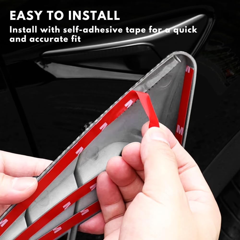 For Tesla M 3/Y Side Camera Protection Cover Carbon Fiber Fender Trim Cover 2017-2026 Glossy Fit Car Modification Accessories