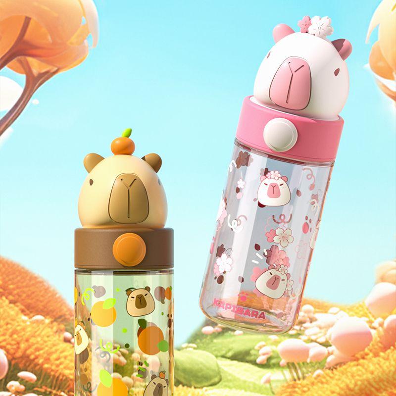 Pahar Spațial Capibara Studenți Femei și Bărbați Școală kapibara Sticlă de Apă Pahar de Plastic Băut Direct Rezistent la Temperaturi Înalte