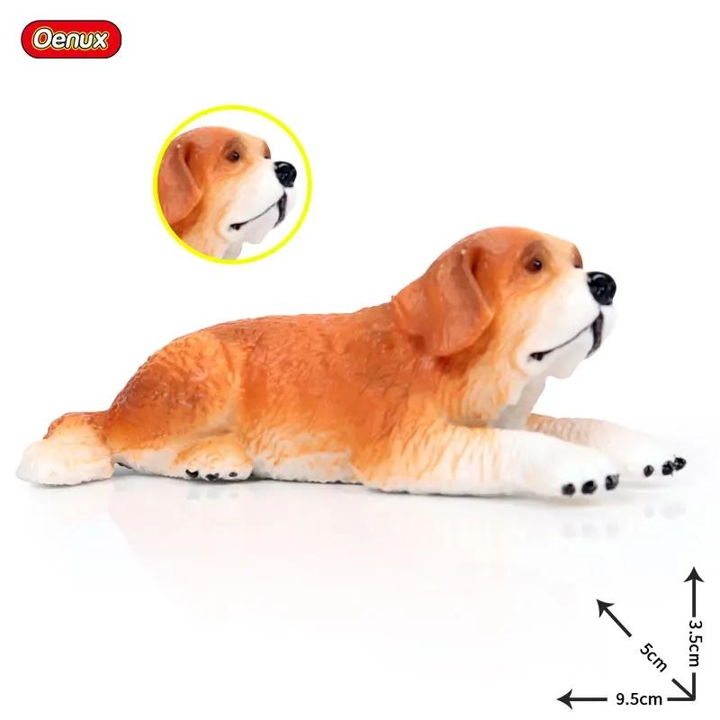 Oenux Kitty Dog Animals Model Action Figure Siamese Husky Pug Rottweiler Puppy Figurines PVC Cute Collection Toy Kids Gift