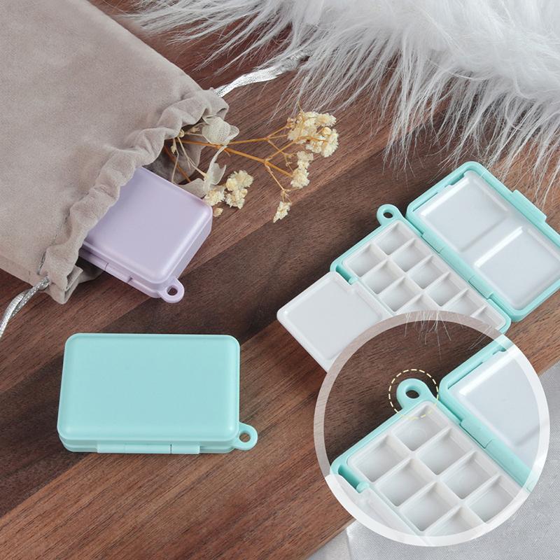 Portable Travel Watercolor Plastic 12/24 Grids Painting Box With Palette Half Pan Mini Paint Storage Case For Art Supplies