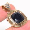 Natural Blue Sunstone Two Tone 925 Solid Sterling Silver Gift Pendant 1.50" l0y33