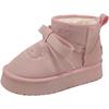 Cute thick-soled snow boots for women 2025 new winter sheep puffs bow warm and velvet non-slip cotton shoes for women