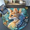 1pc Soft, Absorbent & Non Slip Beautiful Fox Round Rug Soft Circle Rug for Living Room & Bedroom Decor, Chair Mats, and Unforgettable Home G
