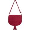 Suede Saddlebag Messenger Bag for Women Italian Leather Soft Burgundy B66