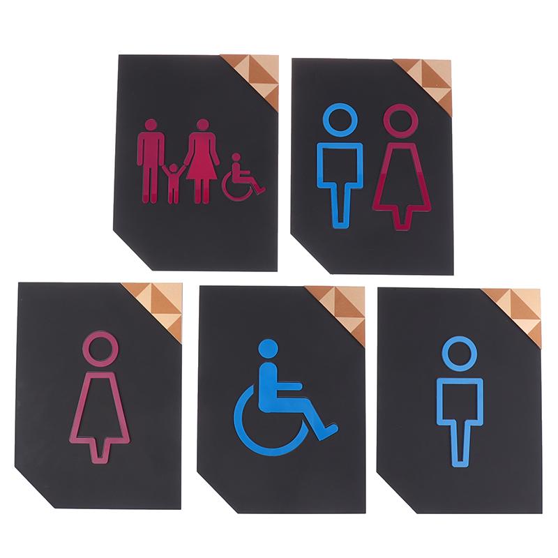Bathroom Instruction Sign Restroom Signage Wc Wall Sticker Hotel Restaurant Public Shope Toilet Signage