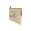 New COACH Peanuts Snoopy Collaboration Wristlet Pebbled Leather Wrist Bags Clutches Small Size Women's Ivory White CF213-IMOQY