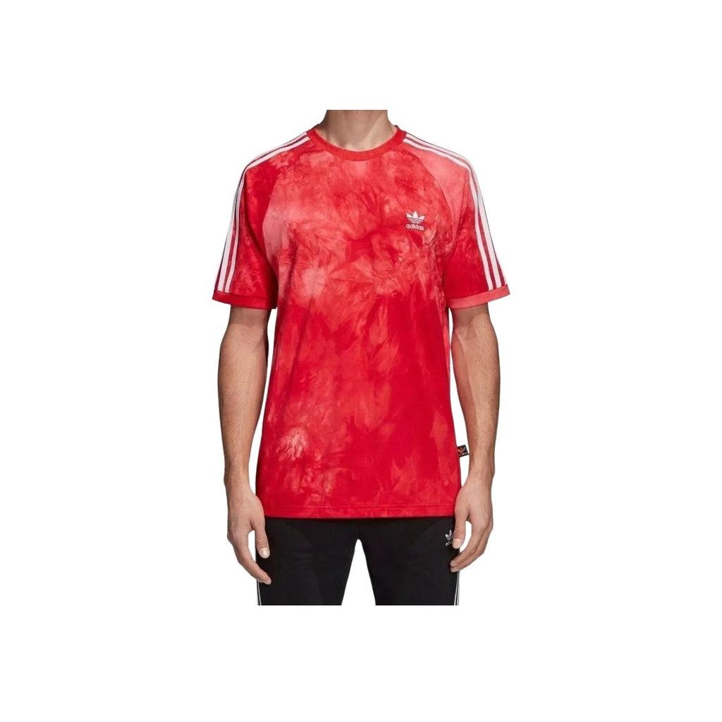 Adidas Originals Pharrell Williams Hu Holi Scarlet Striped Pullover Comfortable Short Sleeve T-Shirt Men Tops CW9101