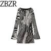 Za Autumn New Women Clothes 2025 Western Style French Style Design Sense Fashion Zebra Pattern Bell Sleeve Dress