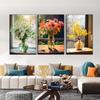 Modern Window Sill Vase Canvas Painting Wall Art Poster Living Room Dining Room Wall Art Canvas Paintings