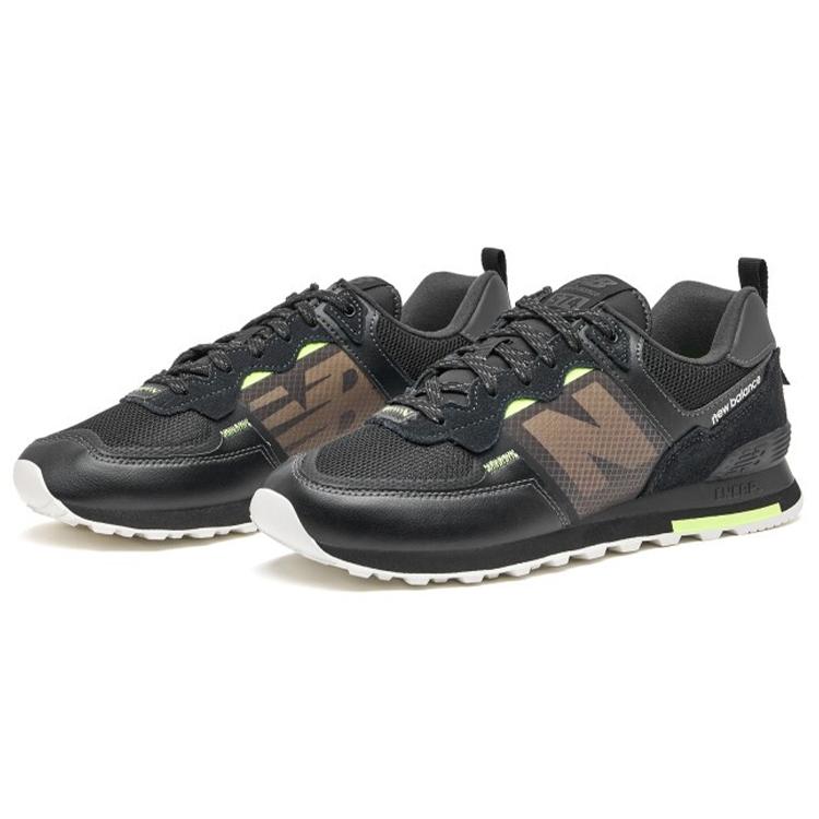New New Balance 574 Black Bleached Lime Glow ML574IDC