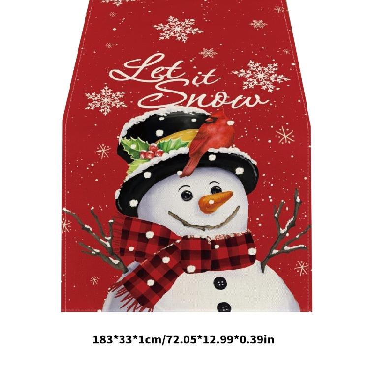 Tischdecke Weihnachtsmann Schneemann Rentier Weihnachtliches Tischläufer Tischüberwurf Einzigartige Weihnachtsdekoration