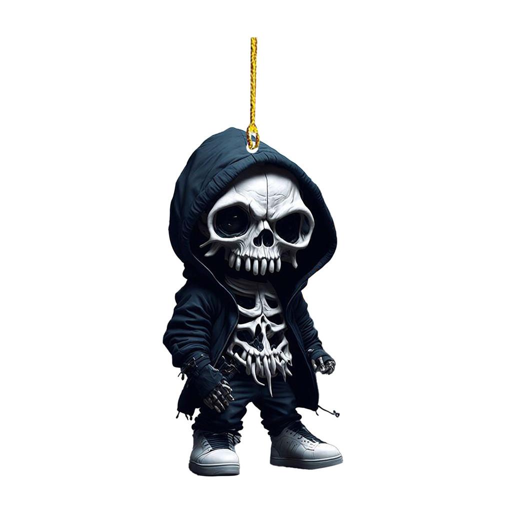 Skull Acrylic Colorful Car Hanging Decoration For Retro Halloween Decor Home