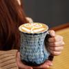 High Value Ceramic Coffee Cup Retro American Latte Latte Afternoon Tea Cup Large Capacity Water Cup
