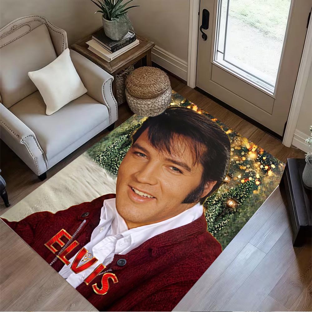 Elvis Presley Legend Area Rug Perfect for Study Room Entryway Kitchen Balcony Antislip Carpet Anime Office Decor Birthday/Christmas Gift