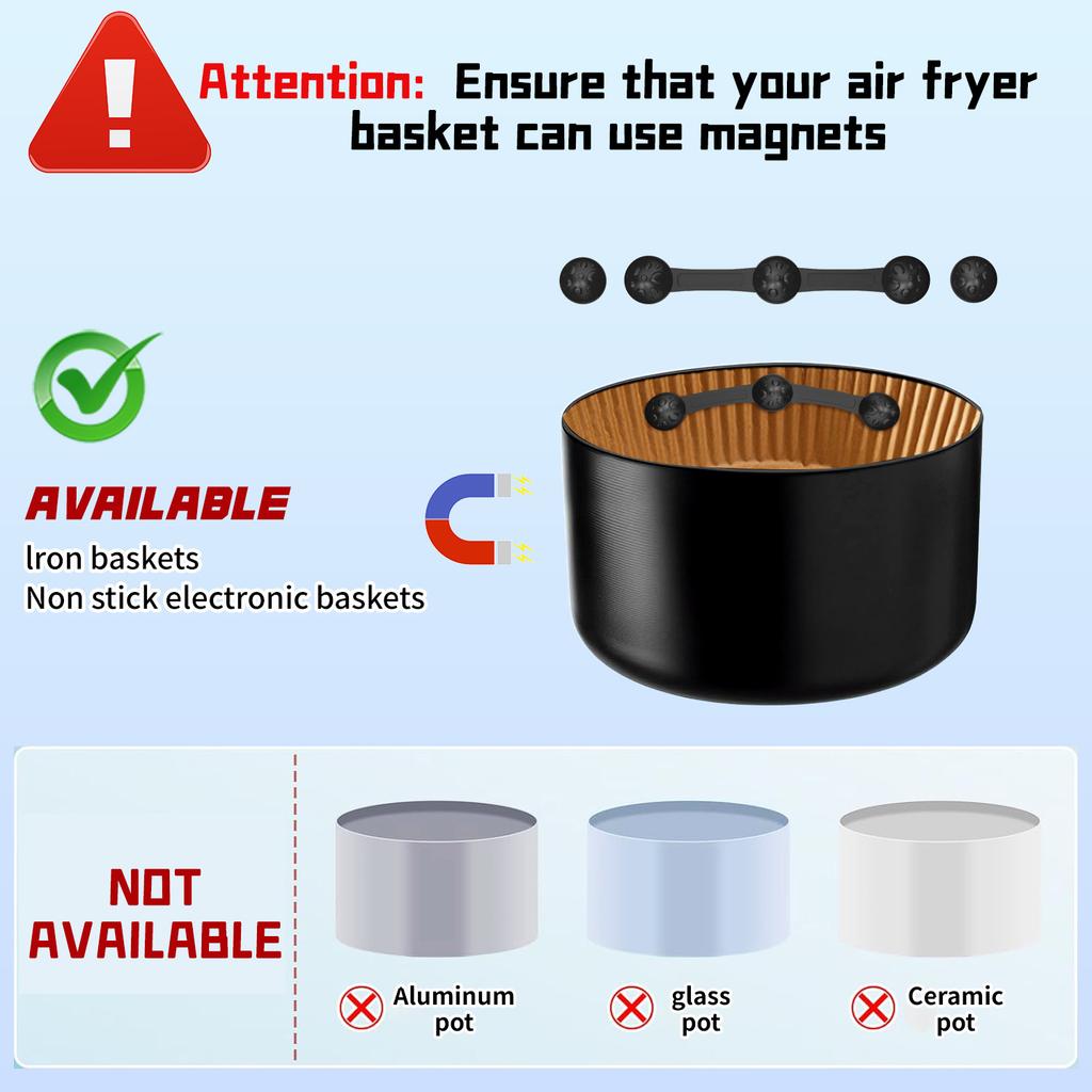 1/2 zestawy Silikonowe Klipsy Magnetyczne do Frytkownicy Powietrznej Odporne na Ciepło Bezpieczne Klamry Mocujące do Wkładek z Papieru Pergaminowego Bezpieczne dla Żywności Akcesoria Kuchenne