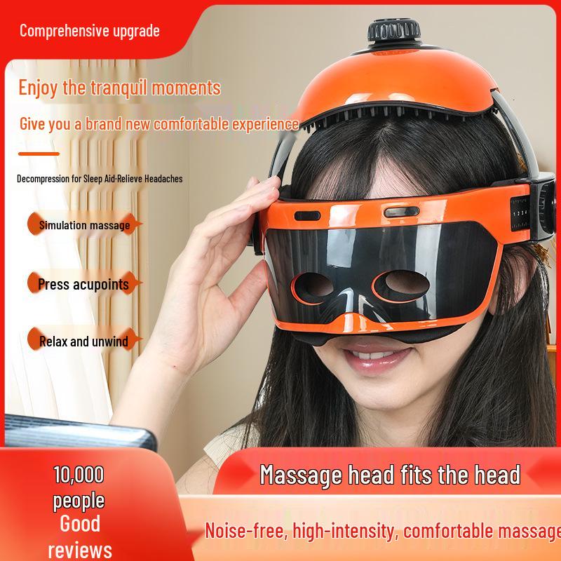 

Home Electric Head Massager with Heat and Relaxation Features for Sleep Aid and Stress Relief Basic Vibration & Hot Compress Only білий