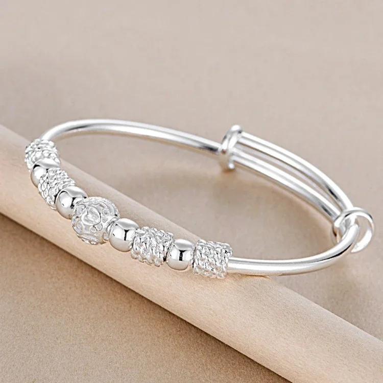 Luxury 925 Silver Bead Ball Bracelets For Women Elegant Dreamcatcher Tassel Feather Adjustable Bracelet Party Jewelry