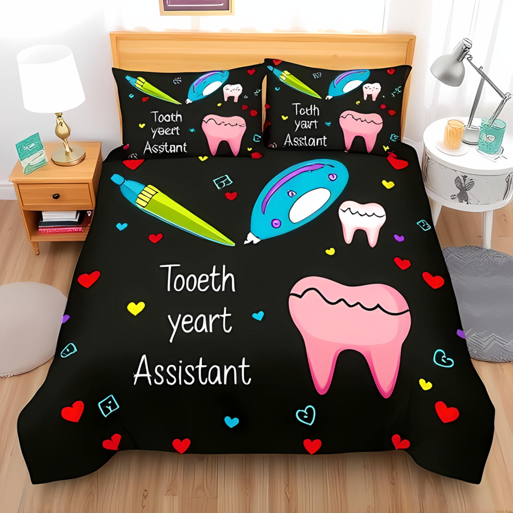 

Comforter Tooth S For Teens Queen King Lightweight S Animal Teeth Cartoon Teeth Bedding Sets Room Decor No Quilt Comforter (quilt)-EU Single(135*200cm)3pcs