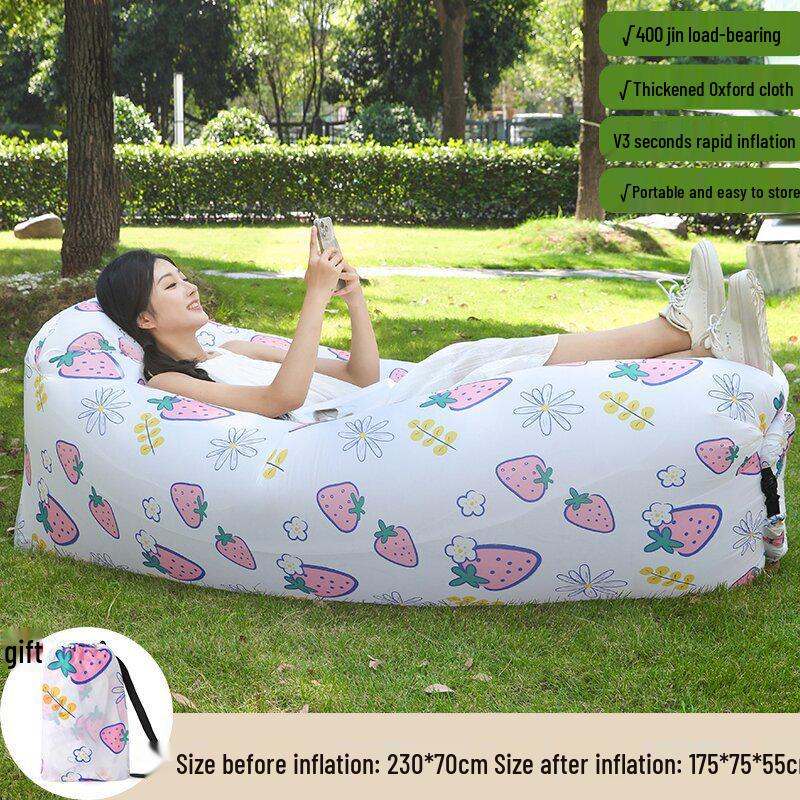 Canapea Gonflabilă de Exterior Lazy - Sac de Dormit Portabil și Pliabil în Stil Pernă