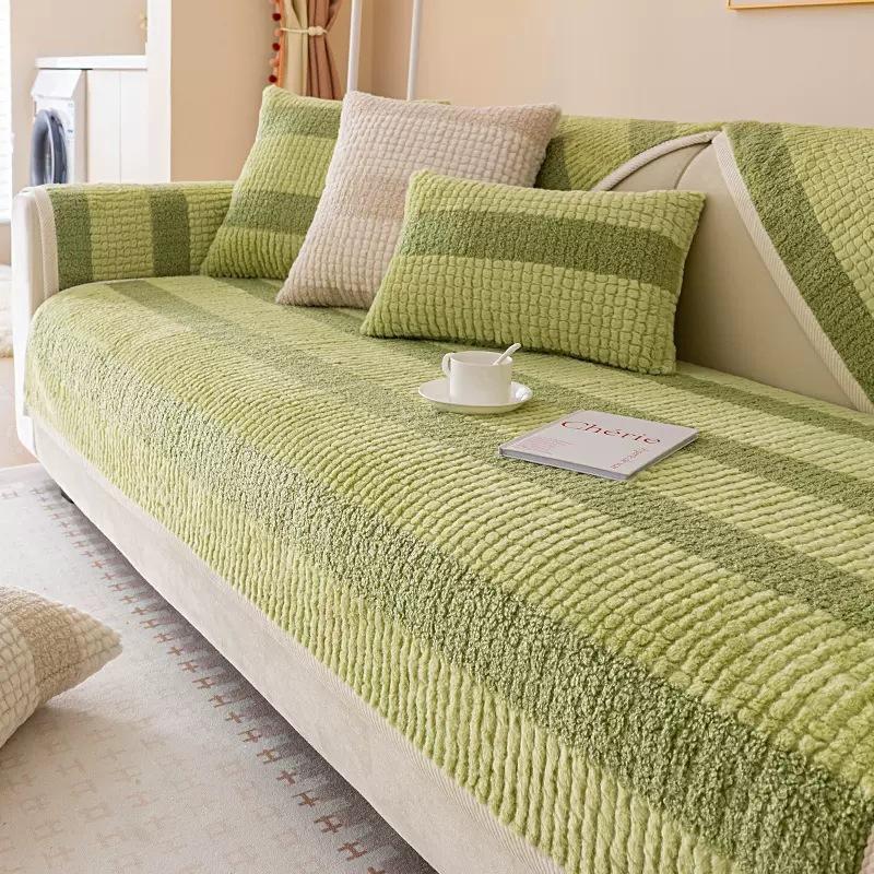 

Зимняя Новая Утолщенная Подушка для Дивана из Искусственного Кроличьего Плюша, Современный Легкий Роскошный Чехол для Дивана, Нескользящая Подушка для Сиденья Дивана, Защита от Царапин Кошек 70*70cm