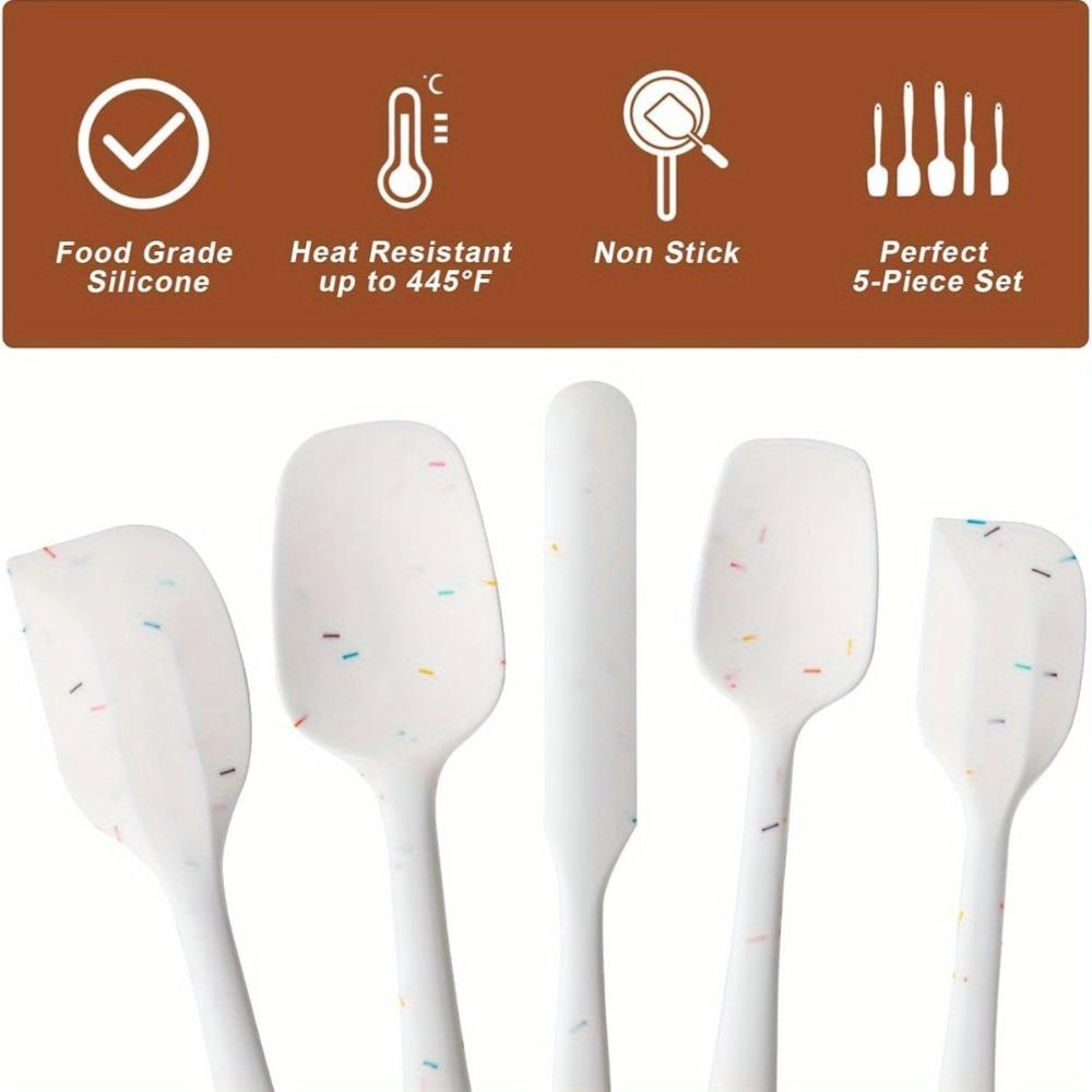 6pcs Silicone Spatula Set Food Grade Heat Resistant Non Stick Baking Cooking Mixing Scraper Kitchen Utensils Pastry Spatulas