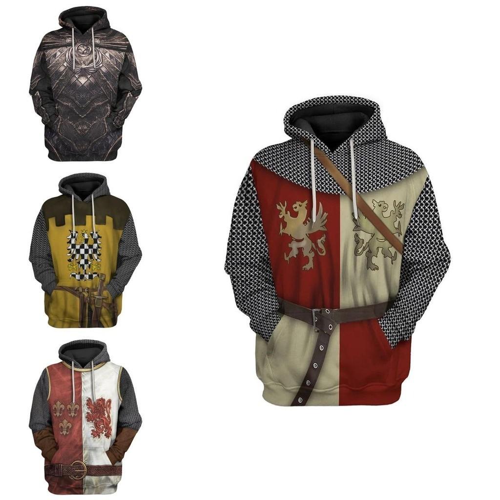 Medieval Knight Hoodie Pullover For Men And Women With Vibrant 3d Printing Design