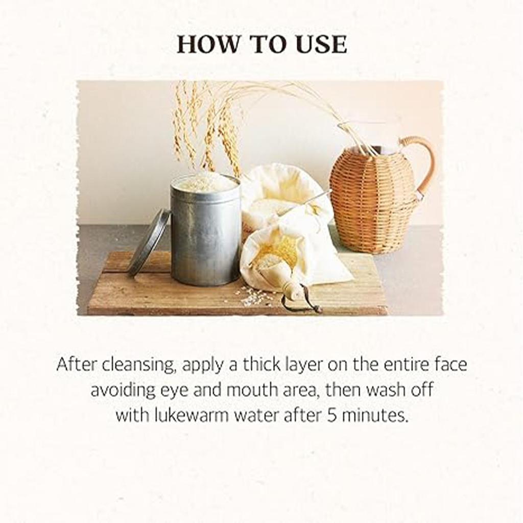 Skinfood Masque Éclaircissant Quotidien au Riz à Rincer 210g, Extrait de Riz Naturel, Teint Doucement Éclairci, Cosmétiques Coréens, Soins de la Peau Coréens