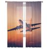 Flugzeug Sonnenuntergang Moderne Vorhänge für Wohnzimmer Transparente Tüllvorhänge Fensterschleier für das Schlafzimmer Zubehör Dekor