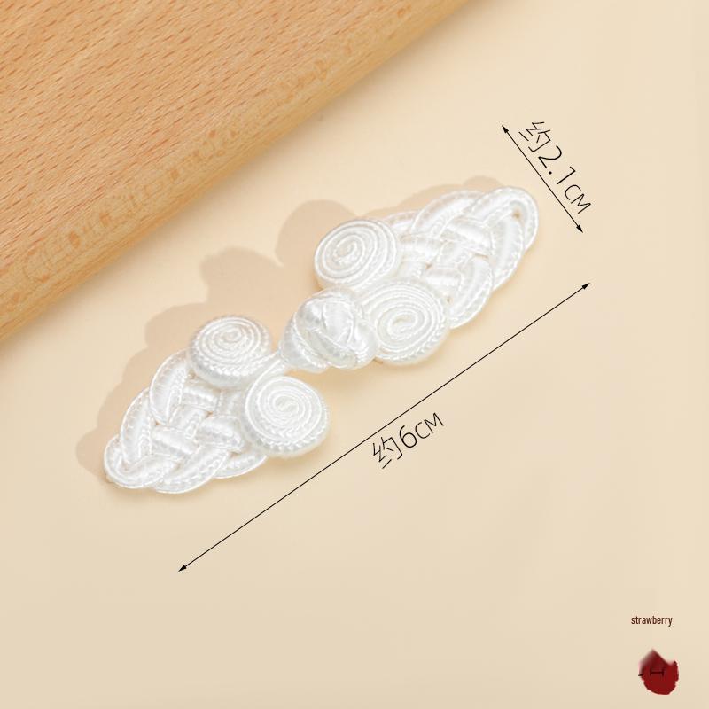 White Nylon Frog Buttons, Handmade Rope Woven Chinese Tang Suit Qipao Retro Flower Accessories