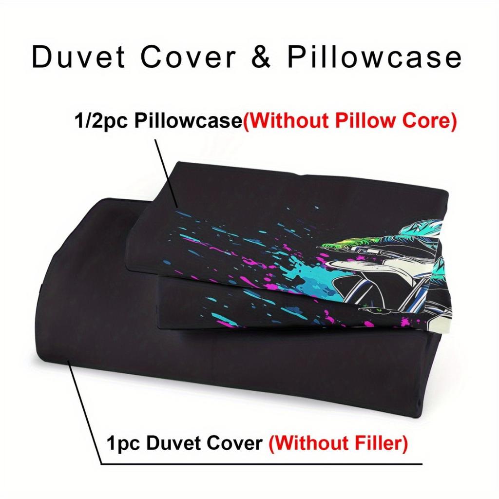 3pcs Cool Motorcycle Rider 3D Printed Bedding Set Comfortable Duvet Cover King Queen Twin Size Birthday Gift Bedroom Decoration