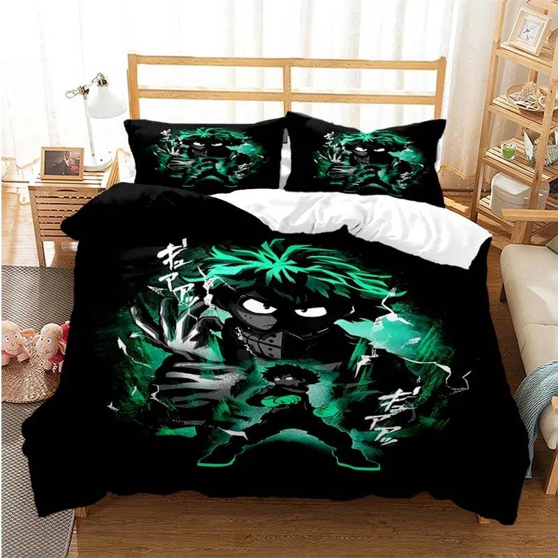 New Anime My Hero Academia Printed Bedding Set Duvet Covers Pillowcases Comforter Bedding Sets Bedclothes Bed Linen Home Textile