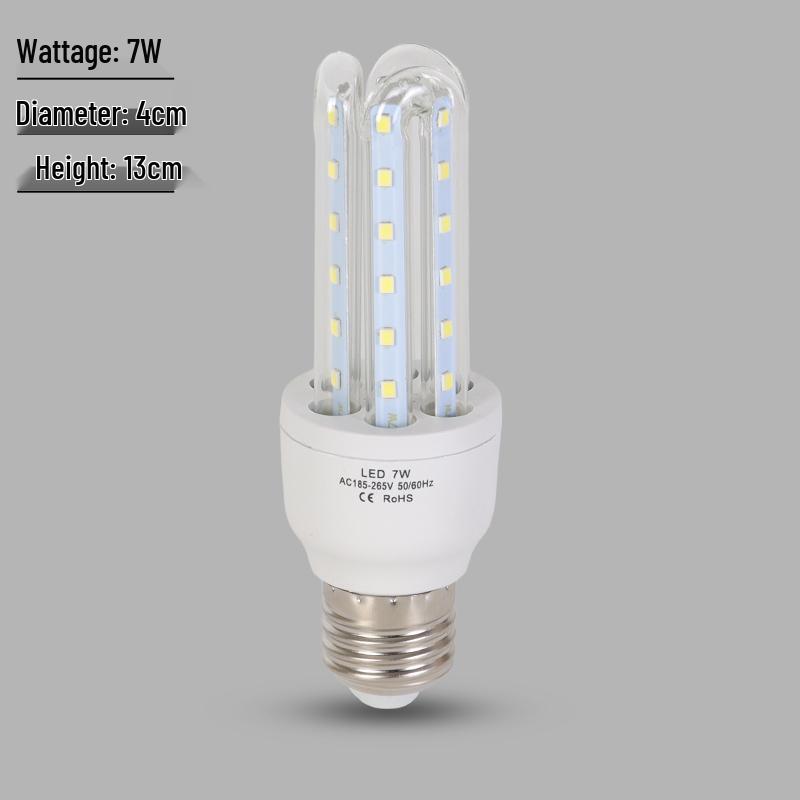 Super Bright LED Energy-saving Spiral Bulb E27 Base 4U Tube for Street and Courtyard Lighting