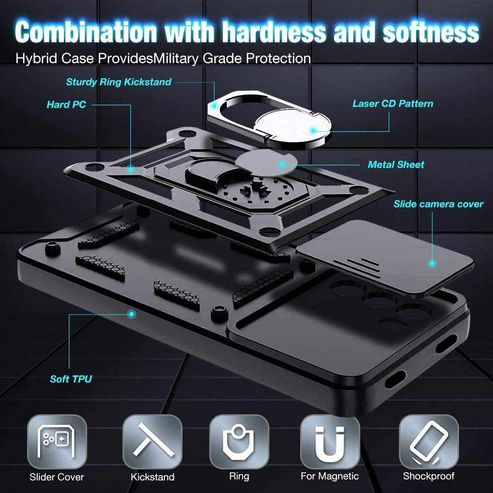 Armor Case For OPPO Reno 12 Pro 5G Reno 13 Reno12 Reno13 Cover Lens Protection With Ring Magnetic Holder Coque Fundas