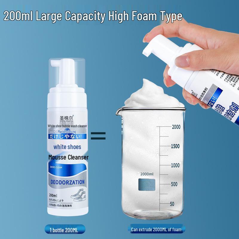 White Sneaker Foam Cleaner - Stain, Yellowing & Scale Removal, No-Rinse Whitening Dry Cleaner