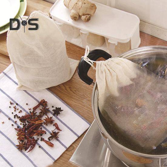 50 Pcs Spice Bags for Cooking Soup Reusable Drawstring Bag Tea Bags Unbleached Cheesecloth Bag for Straining Making Tea