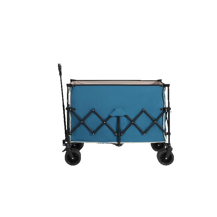 Chariot pliable, chariot de jardin polyvalent robuste et pliable de 300 litres avec roues tout-terrain. Bleu .