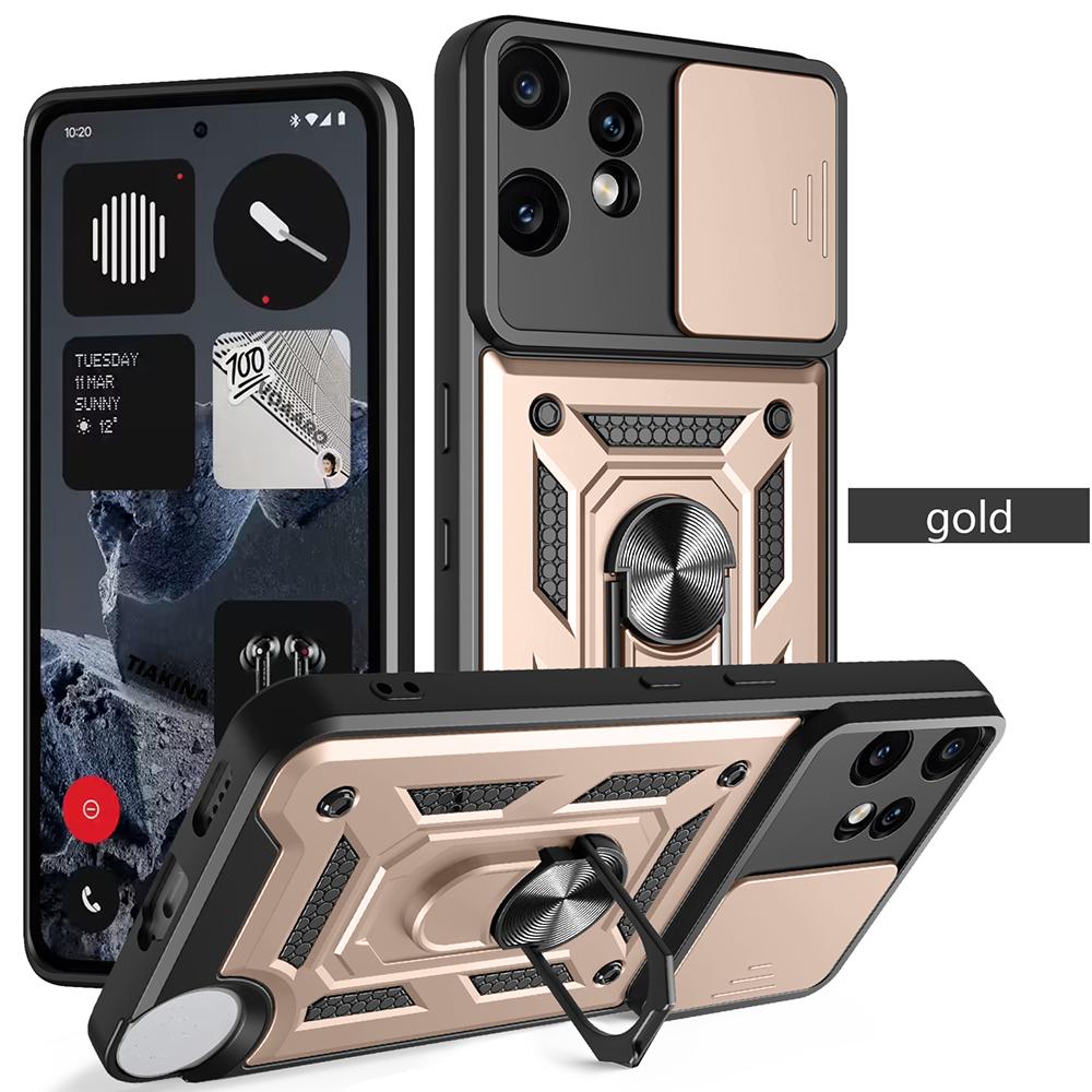 Slide Lens Armor Funda for Nothing CMF Phone 2 Pro 5G Case for Nothing CMF Phone 2 Pro 5G Case Magnetic Ring Stand Holder Cover