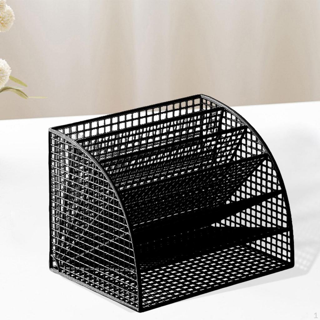 Fächerförmiger Aktenorganizer Desktop-Halter Ständer 6 Ablagen Regal Große Kapazität Tischplatten-Sortierer Aufbewahrung