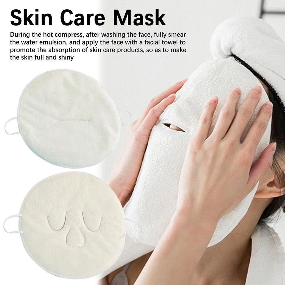 1Pcs New 3 Holes Hot Compress Towel Absorbent Soft Facial Steam Towel Reusable Gentle Skin Care Mask Home Spa Daily