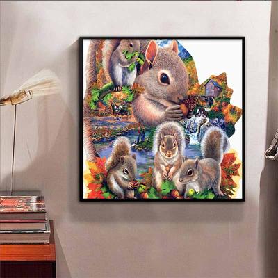Neuankömmling 5D DIY Vollkreis Diamantmalerei "Eichhörnchen" Stickerei Kreuzstich Heimdekor Geschenk