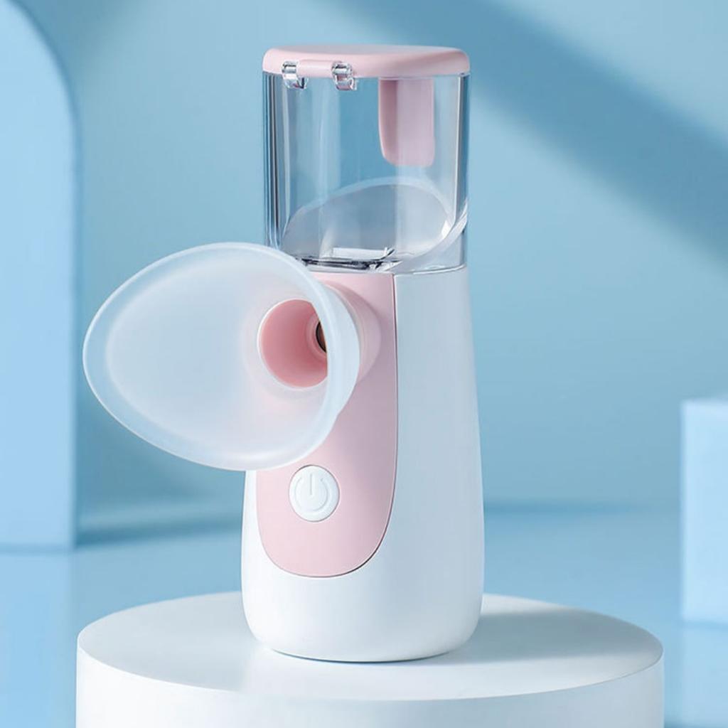 1ks přenosný mini zvlhčovač a aroma difuzér s viditelnou nádržkou na vodu, dobíjecí, tichý provoz, design s horním plněním pro cestování, kancelář, noční stolek