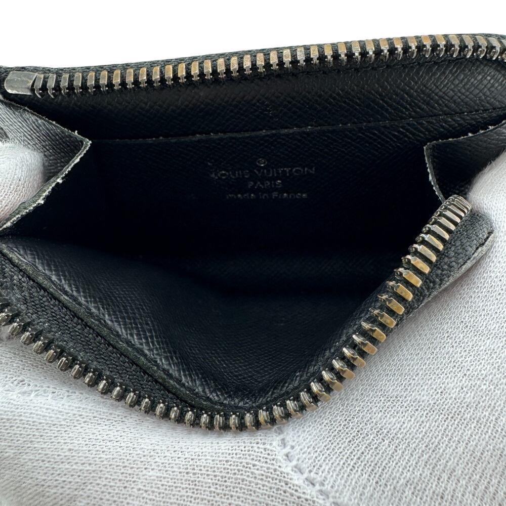 LOUIS VUITTON M63536 Monogram Eclipse leather Portemonejour Coin case gray leather mens Used
