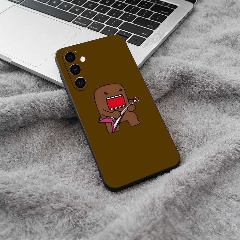 C-Cute Domo-kun Black Soft Silicone Phone Case for Samsung Galaxy A73, A71, A72, A70, A53, A52, A51