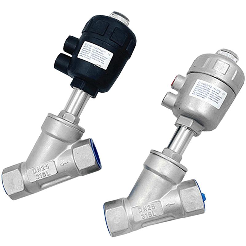 304 Stainless steel angle seat valve pneumatic high temperature and corrosion resistant steam shut-off valve DN15 DN20 DN25 DN50